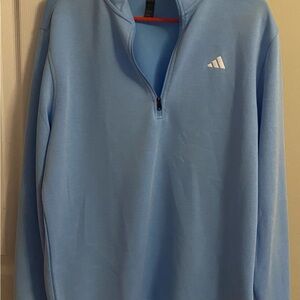 Adidas Men's Light Blue Zip-Up Sweater